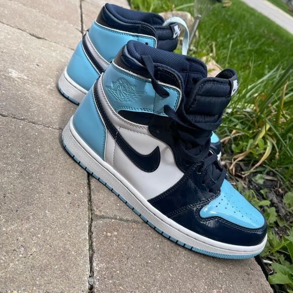 Nike Air Jordan 1 Retro High Blue Chill UNC Patent Leather - Picture 2 of 8